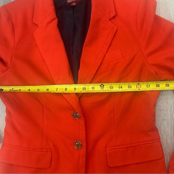 Wool Blend Vibrant Blazer Sz 10 Quiet Luxury Office Siren Classic Prep Old Money - Picture 3 of 4